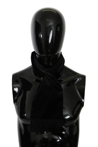 Shop Dolce & Gabbana Fringe Neck Wrap Mens Shawl Cotton Men's Scarf In Black