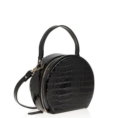 Shop Joanna Maxham The Hatter (black Croco Embossed Leather )