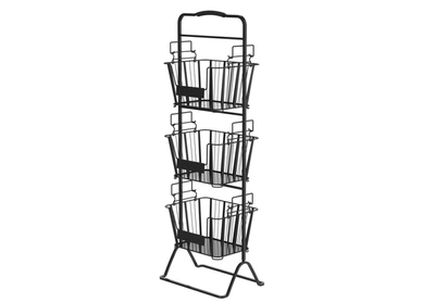 Shop Oceanstar 3-tier Metal Wire Storage Basket Stand With Removable Baskets – Black