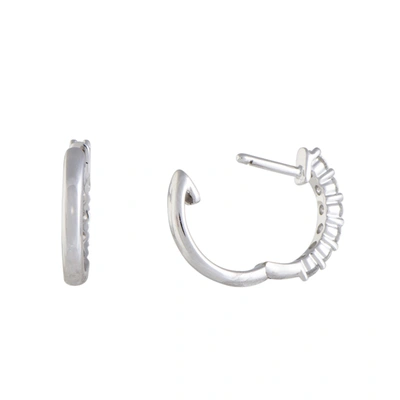 Non Branded Lb Exclusive 14k White Gold 0.75 Ct Diamond Hoop Earrings
