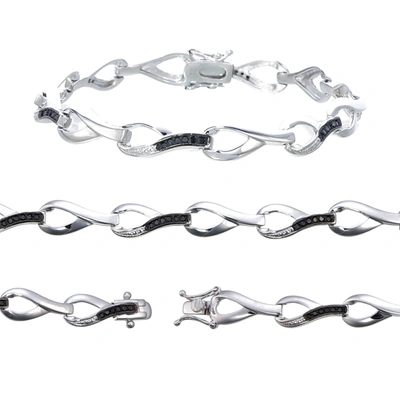Vir Jewels 0.35 Cttw Black Diamond Bracelet .925 Sterling Silver With Rhodium Infinity