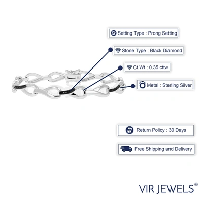Vir Jewels 0.35 Cttw Black Diamond Bracelet .925 Sterling Silver With Rhodium Infinity
