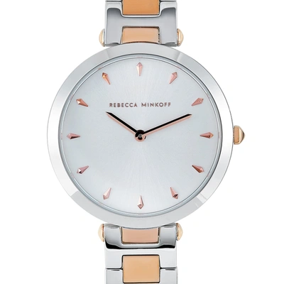 Shop Rebecca Minkoff Nina Two-tone Watch 2200279 In White