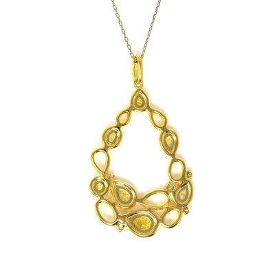 Suzy Levian Golden Sterling Silver Yellow & White Cubic Zirconia Pendant In Yellow