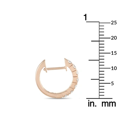 Non Branded Lb Exclusive 14k Rose Gold 0.59ct Diamond Hoop Earrings