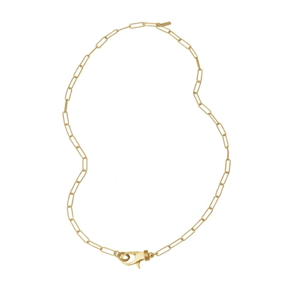 Shop Adornia Lock Paper Clip Chain Necklace Gold In White