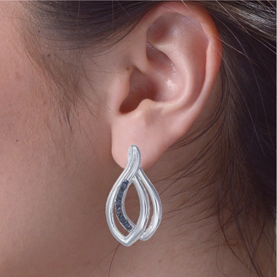 Vir Jewels 1/5 Cttw Black Diamond Stud Earrings .925 Sterling Silver With Rhodium Plating In Silver
