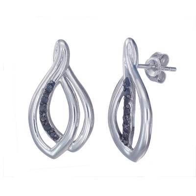 Vir Jewels 1/5 Cttw Black Diamond Stud Earrings .925 Sterling Silver With Rhodium Plating In Silver