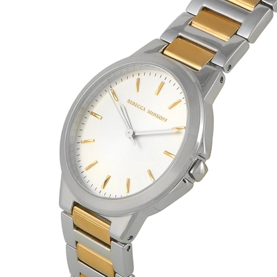 Shop Rebecca Minkoff Cali Two-tone Stainless Steel Watch 2200323 In White