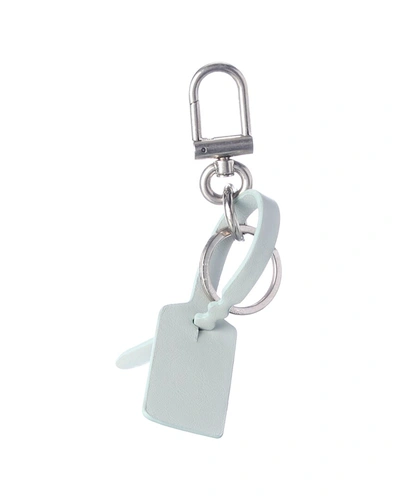 Shop Off-white Zip Tie Leather Key Ring In Green