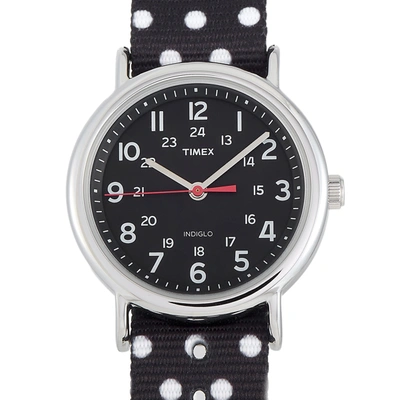 Shop Timex Weekender Black Polka Dot Watch Tw2r63000