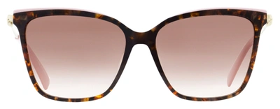 Shop Longchamp Women's Square Sunglasses Lo683s 210 Tortoise/pink/gold 56mm In Brown