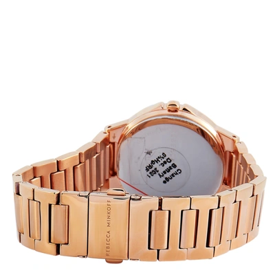 Shop Rebecca Minkoff Cali Rose Gold-tone Watch 2200305 In Pink