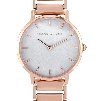 Shop Rebecca Minkoff Major Rose-gold Tone Watch 2200260 In White