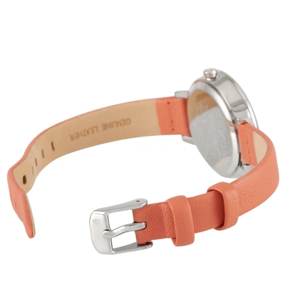 Shop Nixon Medium Kensignton Leather 32mm Silver/black/red Stainless Steel Watch A1261-2958 In Orange