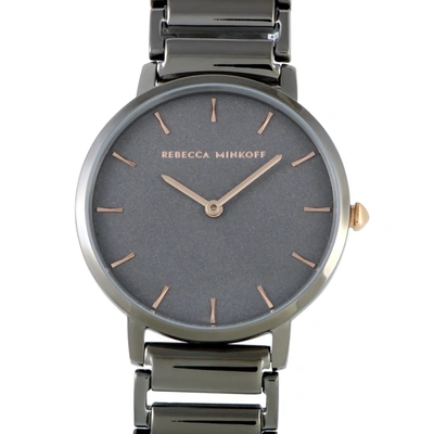 Shop Rebecca Minkoff Major Gray Ion-plated Watch 2200261 In Grey