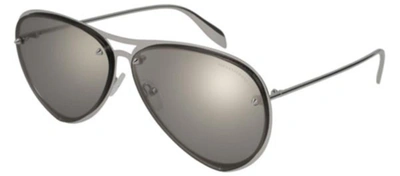 Shop Alexander Mcqueen Am0102s 002 Aviator Sunglasses In Grey