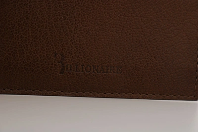 Shop Billionaire Italian Couture Leather Cardholder Men's Wallet In Brown