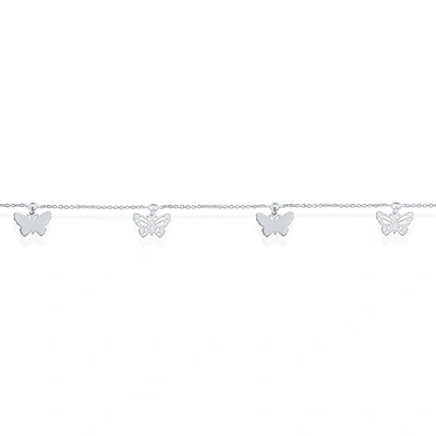 Simona Sterling Silver Butterflies Anklet