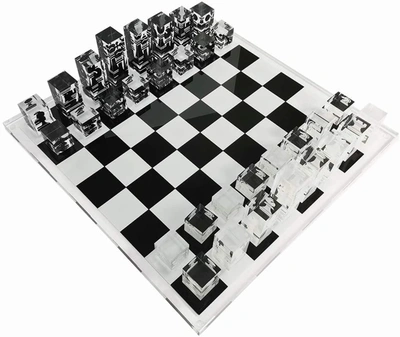 Shop Infinity 17.3" Lucite Acrylic Chess Set Luxury, Professional And Premium Quality In Multi