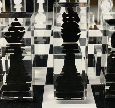 Shop Infinity 17.3" Lucite Acrylic Chess Set Luxury, Professional And Premium Quality In Multi