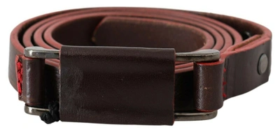 Shop Costume National Leather Double Rustic Buckle Women's Belt In Black