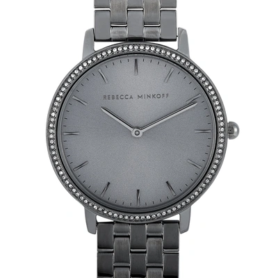 Shop Rebecca Minkoff Major Gray Ion-plated Watch 2200350 In Grey