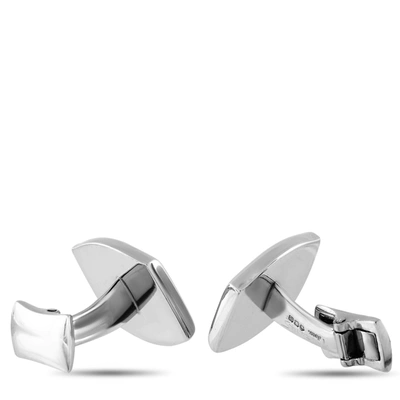 Shop Asprey 18k White Gold Cufflinks In Silver