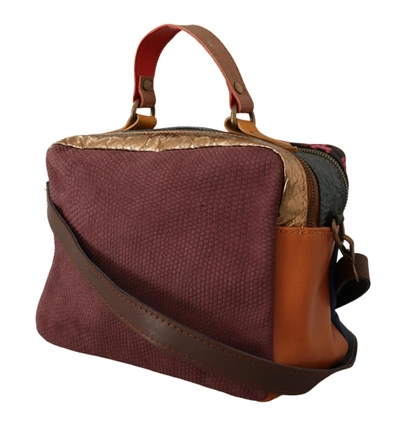 Ebarrito Multicolor Genuine Leather Shoulder Strap Messenger Bag In Red