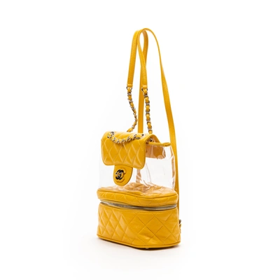 Pre-owned Chanel Ltd. Pvc Backpack In Yellow