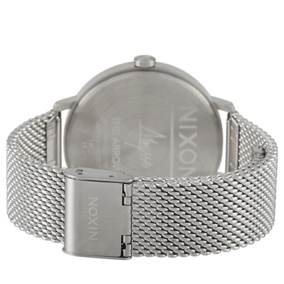 Shop Nixon Arrow Milanese Black/abysse 38mm Stainless Steel Watch A1238-2971 In White