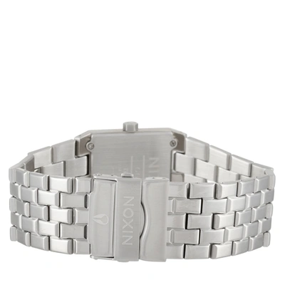 Shop Nixon Ticket Ii Silver/black 34mm Stainless Steel Watch A1262-625 In White