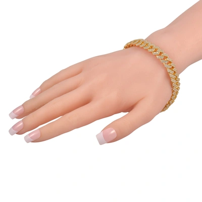 Non Branded Lb Exclusive 14k Yellow Gold 8.94 Ct Diamond Cuban Link Bracelet