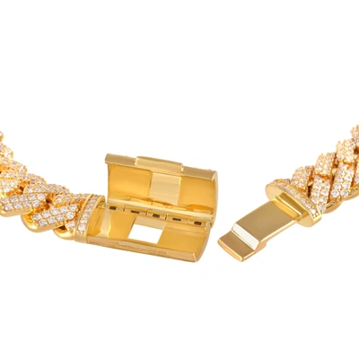 Non Branded Lb Exclusive 14k Yellow Gold 8.94 Ct Diamond Cuban Link Bracelet