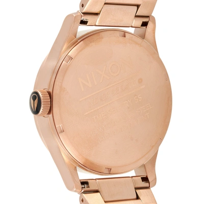 Shop Nixon Sentry Ss 42mm All Rose Gold/black Stainless Steel Watch A356-1932 In Beige