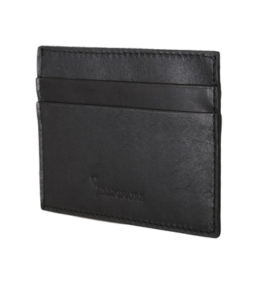 Shop Billionaire Italian Couture Leather Cardholder Men's Wallet In Black