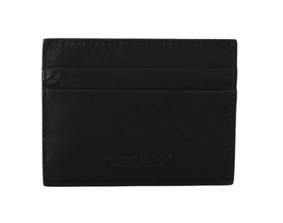 Billionaire Italian Couture Leather Cardholder Men's Wallet In Black