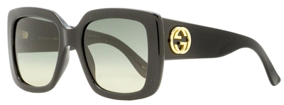 Shop Gucci Women's Square Sunglasses Gg0141sn 001 Black/gold 53mm In Multi