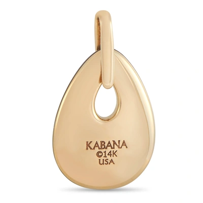 Shop Kabana 14k Yellow Gold 0.21 Ct Diamond And Mother Of Pearl Pendant In Beige