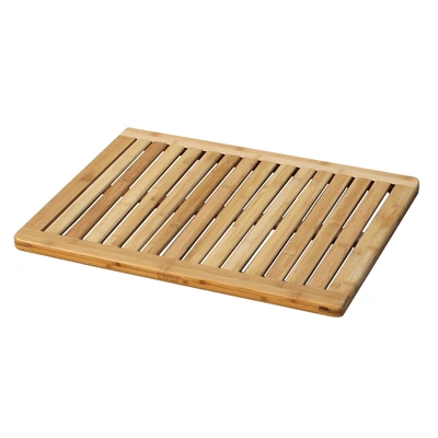 Shop Oceanstar Bamboo Floor And Bath Mat With Non-slip Rubber Feet In Brown