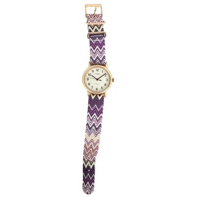 Timex Weekender Chevron 38 Mm Gold-tone Watch Tw2r59000 In Multi