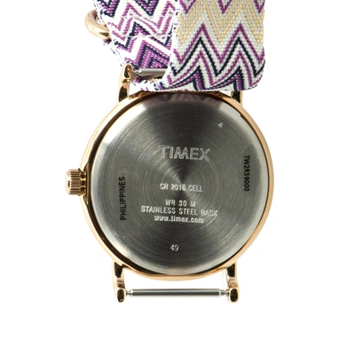 Timex Weekender Chevron 38 Mm Gold-tone Watch Tw2r59000 In Multi