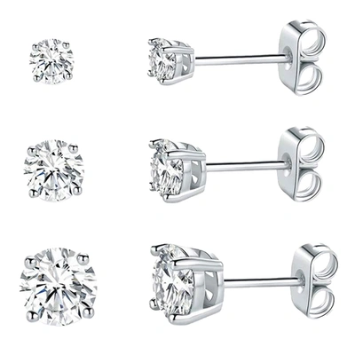 Shop Savvy Cie Jewels Sterling Stud Set In Silver