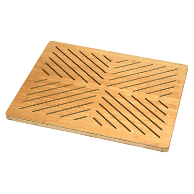 Shop Oceanstar Bamboo Floor And Bath Mat With Non-slip Rubber Feet In Brown