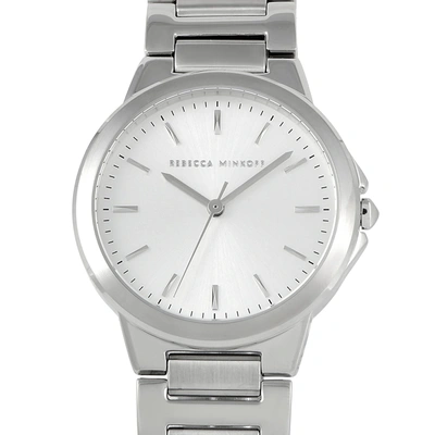 Shop Rebecca Minkoff Cali Stainless Steel Watch 2200303 In White