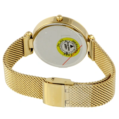 Shop Rebecca Minkoff Nina Gold-tone Mesh Bracelet Watch 2200300 In White