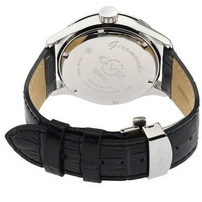 Shop Gv2 Men's Giromondo Black Dial Black Calfskin Leather Watch