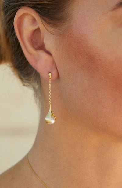Savvy Cie Jewels Vermeil Faux Pearl Drop In Yellow