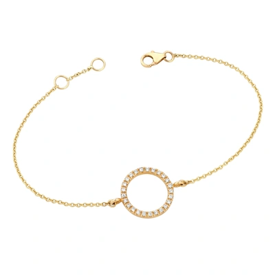 Shop Ariana Rabbani Diamond Circle Bracelet Yellow Gold In White