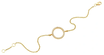 Shop Ariana Rabbani Diamond Circle Bracelet Yellow Gold In White